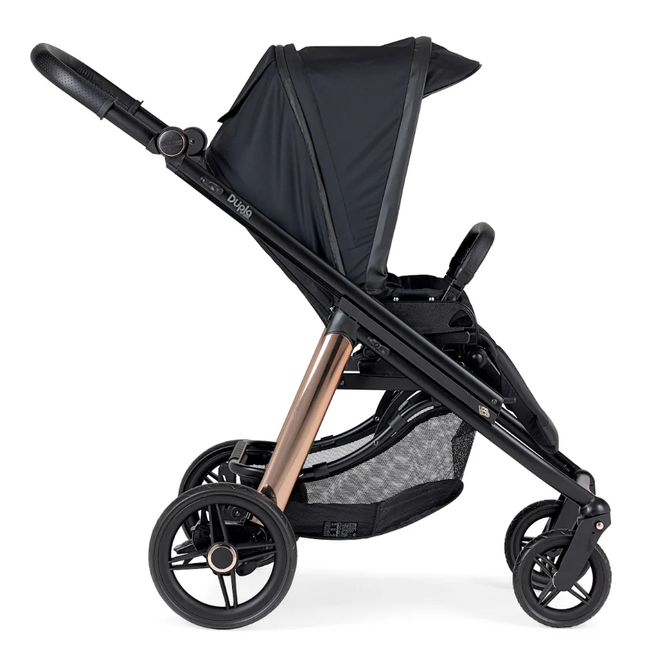 Bebecar Dupla Compact Preto Chassi Fumé Rosa