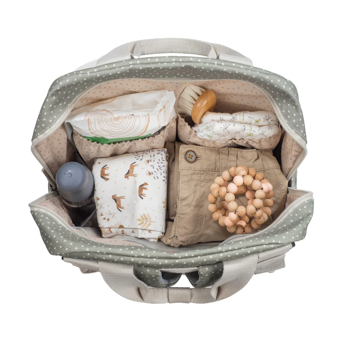 Walking Mum Mochila Poppy Dots Musgo