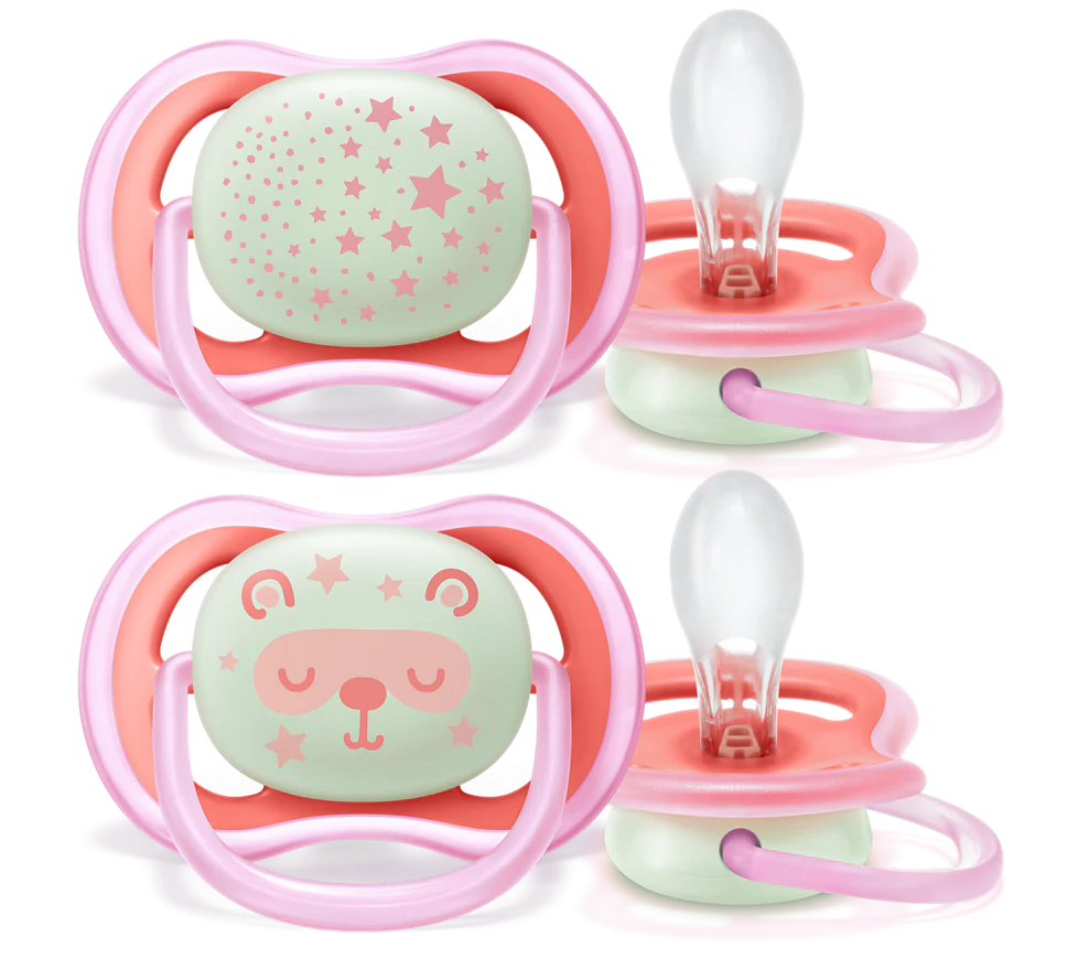 Philips Avent 2 chuchas ultra air night 6-18m menina