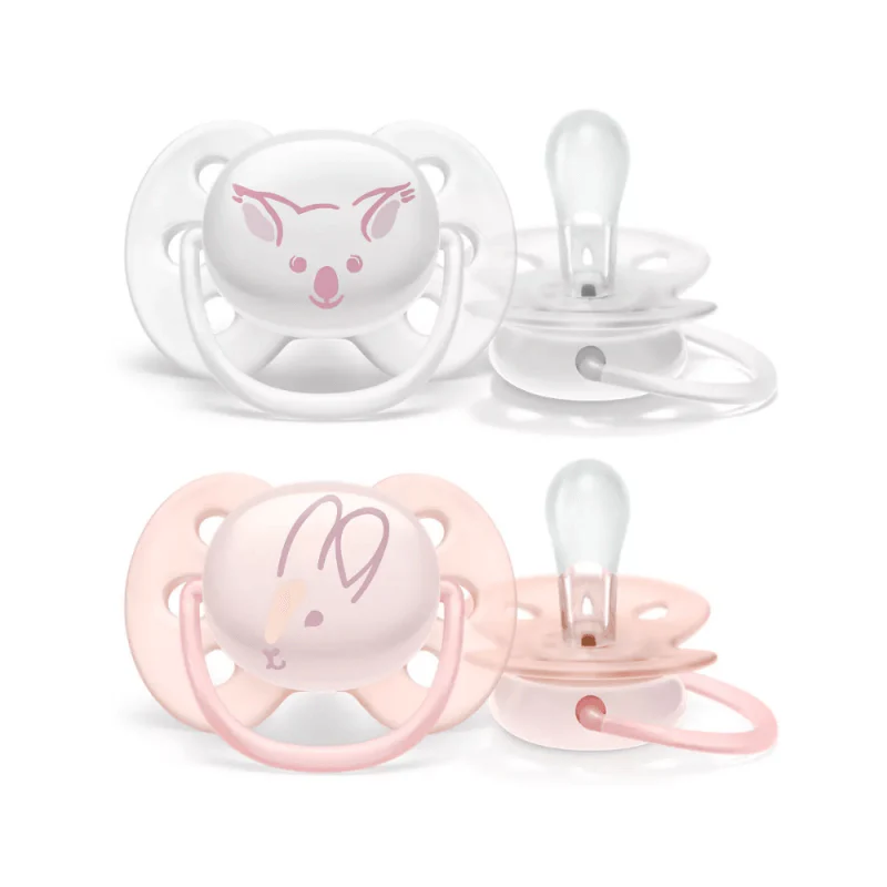 Philips Avent 2 chuchas ultra soft deco 0-6m rosa/branco