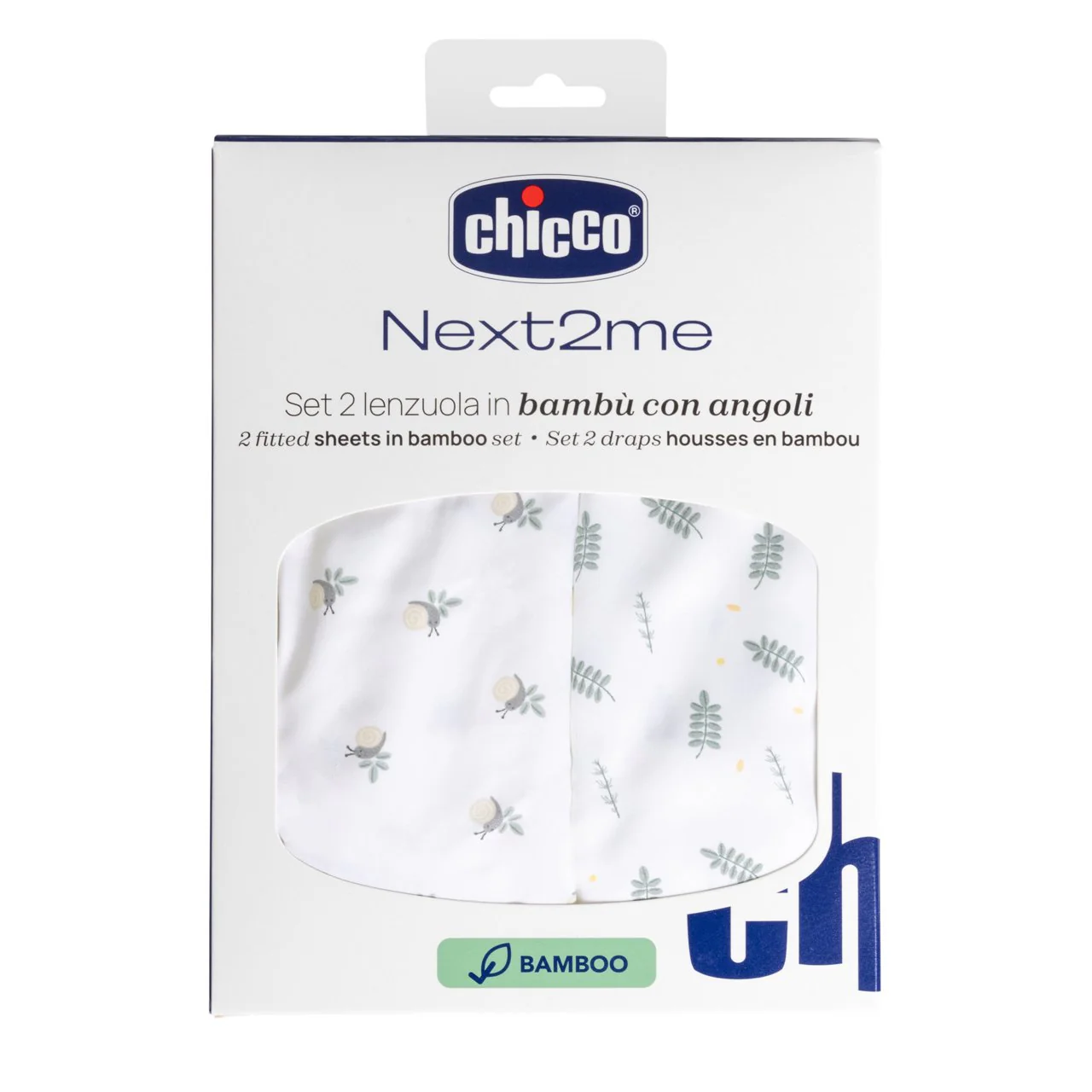 Chicco Conj 2 Lençois de Baixo Bambu para Next2Me Greenery