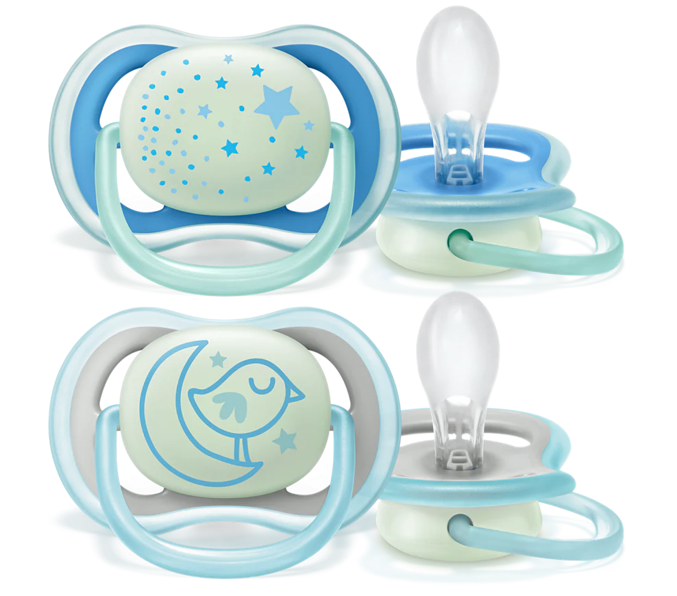 Philips Avent 2 chuchas ultra air night 6-18m menino