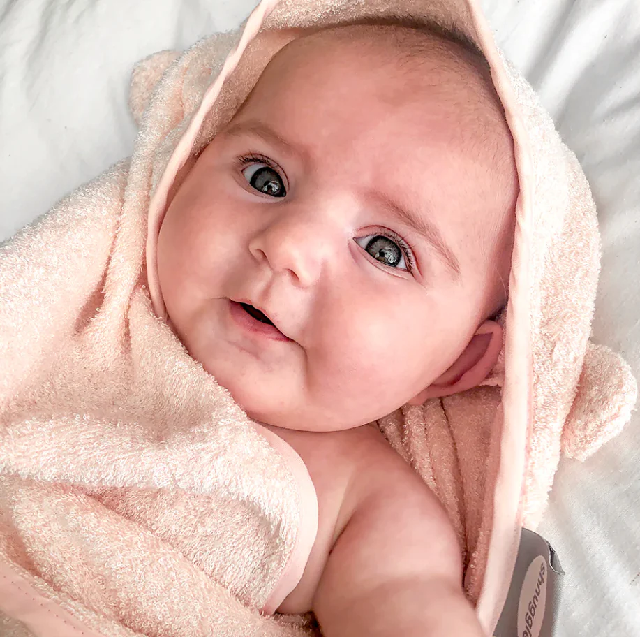 Shnuggle Toalha/Avental de Banho com Capuz Rosa