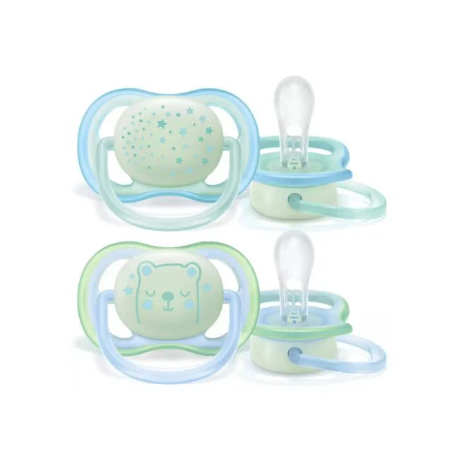 Philips Avent 2 chuchas ultra air night 0-6m menino