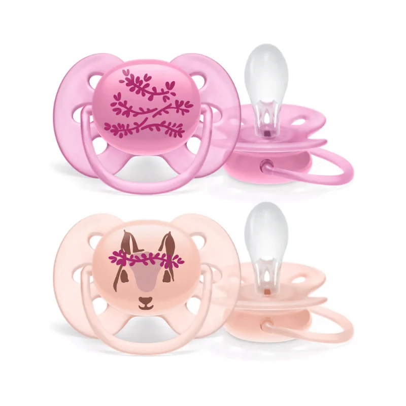 Philips Avent 2 chuchas ultra soft deco 6-18m menina