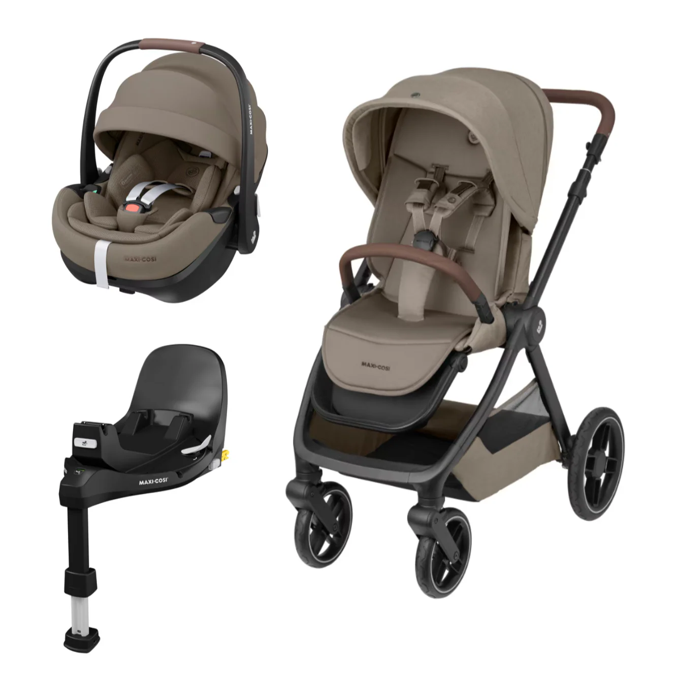 Maxi Cosi Oxford Twillic Truffle + Pebble 360 Pro2 Truffle + Base 360 Pro