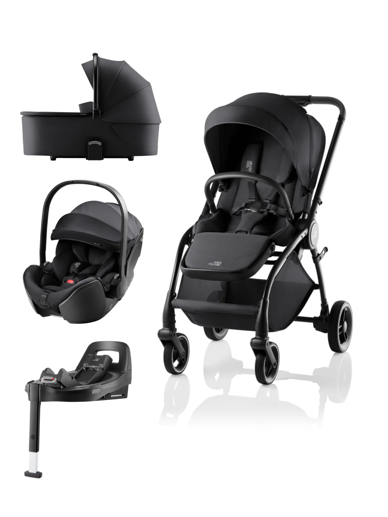 Britax Romer Rio + Alcofa + Baby-Safe Pro Style Black + Base
