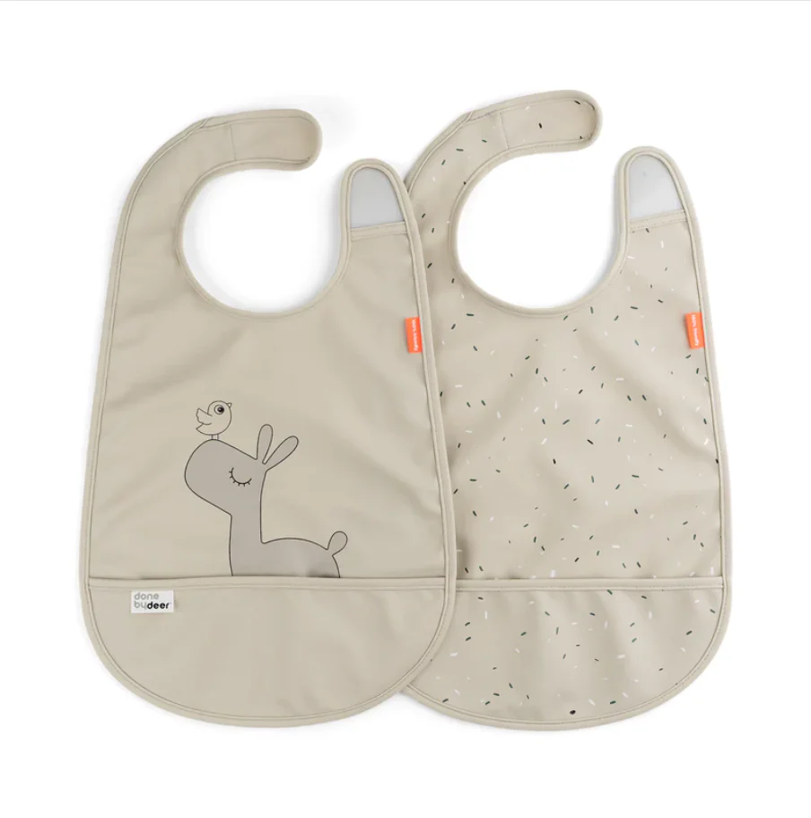 Done By Deer 2 Bib Velcro Lalee Sand