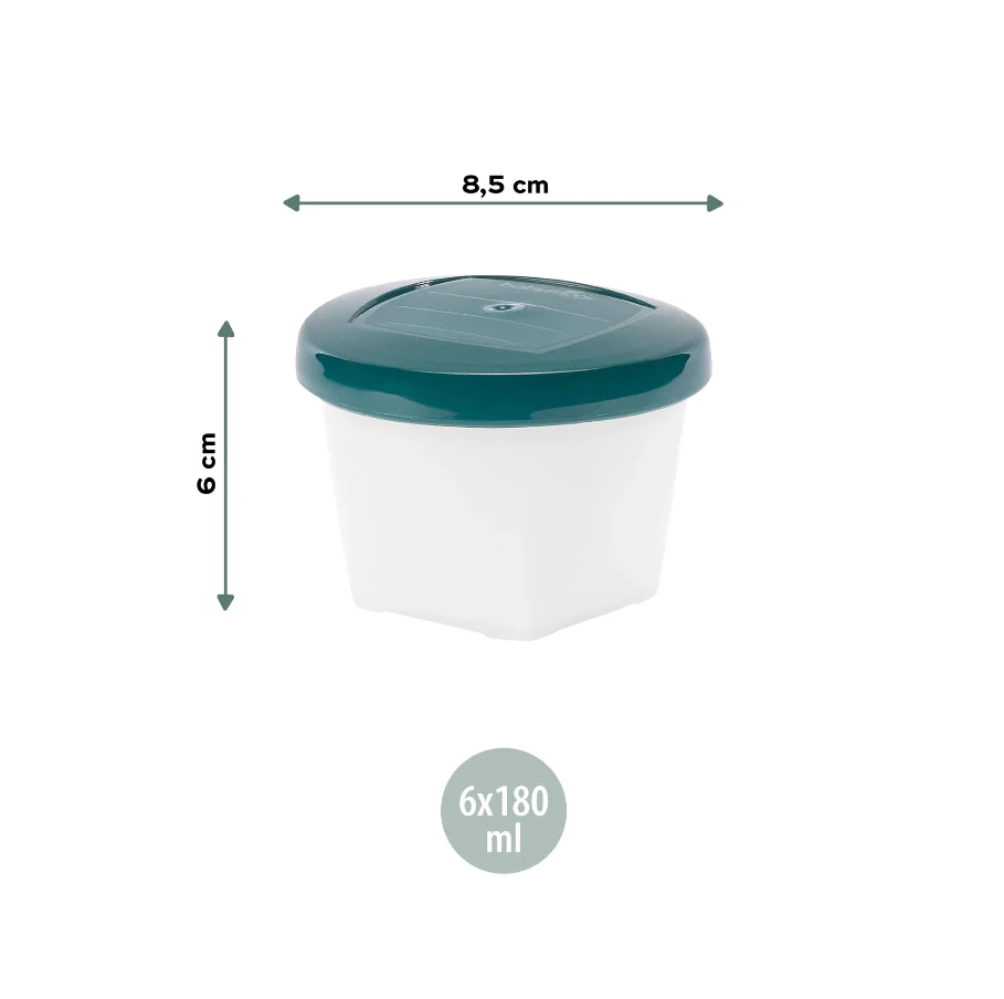 Babymoov Babybols Bio-Based - Conjunto 6 Recipientes 180 ml