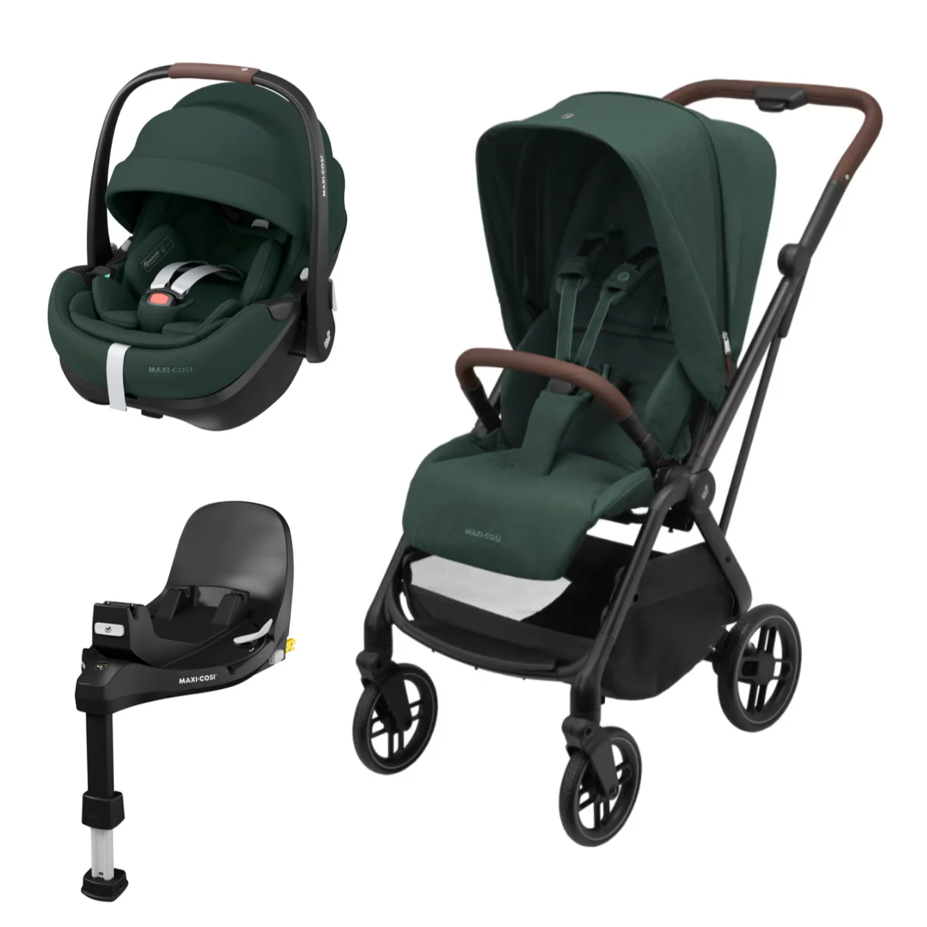 Maxi Cosi Leona 2 Twillic Green + Pebble 360 Pro2 Green + Base 360 Pro
