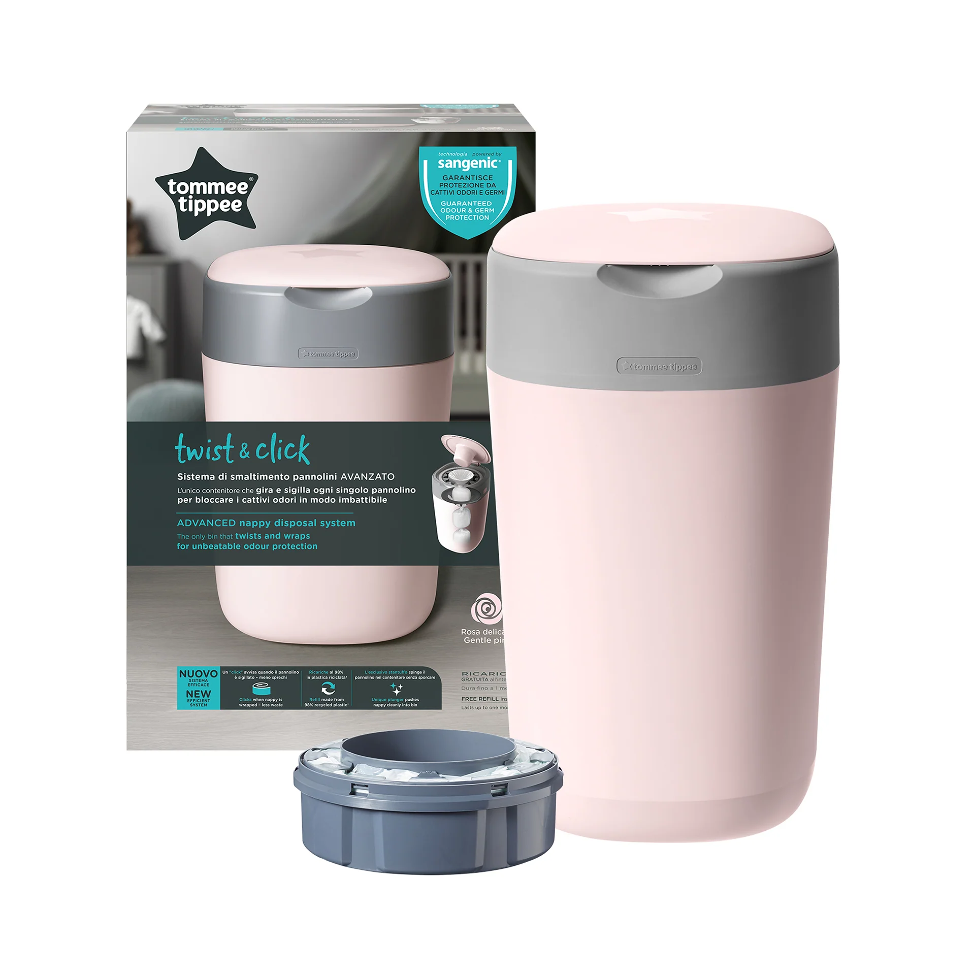 Sangenic Contentor Fraldas Twist & Click Rosa