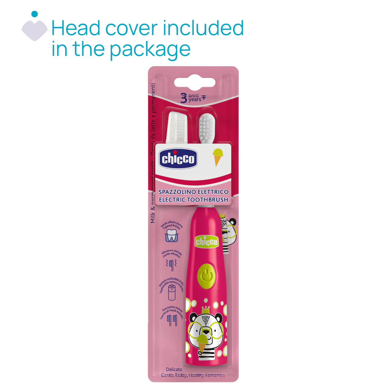 Chicco Escova Electrica Panda Rosa 3 Anos+