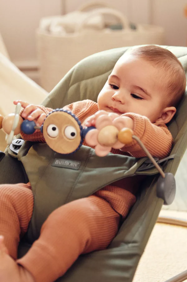 Babybjorn Espreguiçadeira Bliss Algodão Petalas Verde Escuro