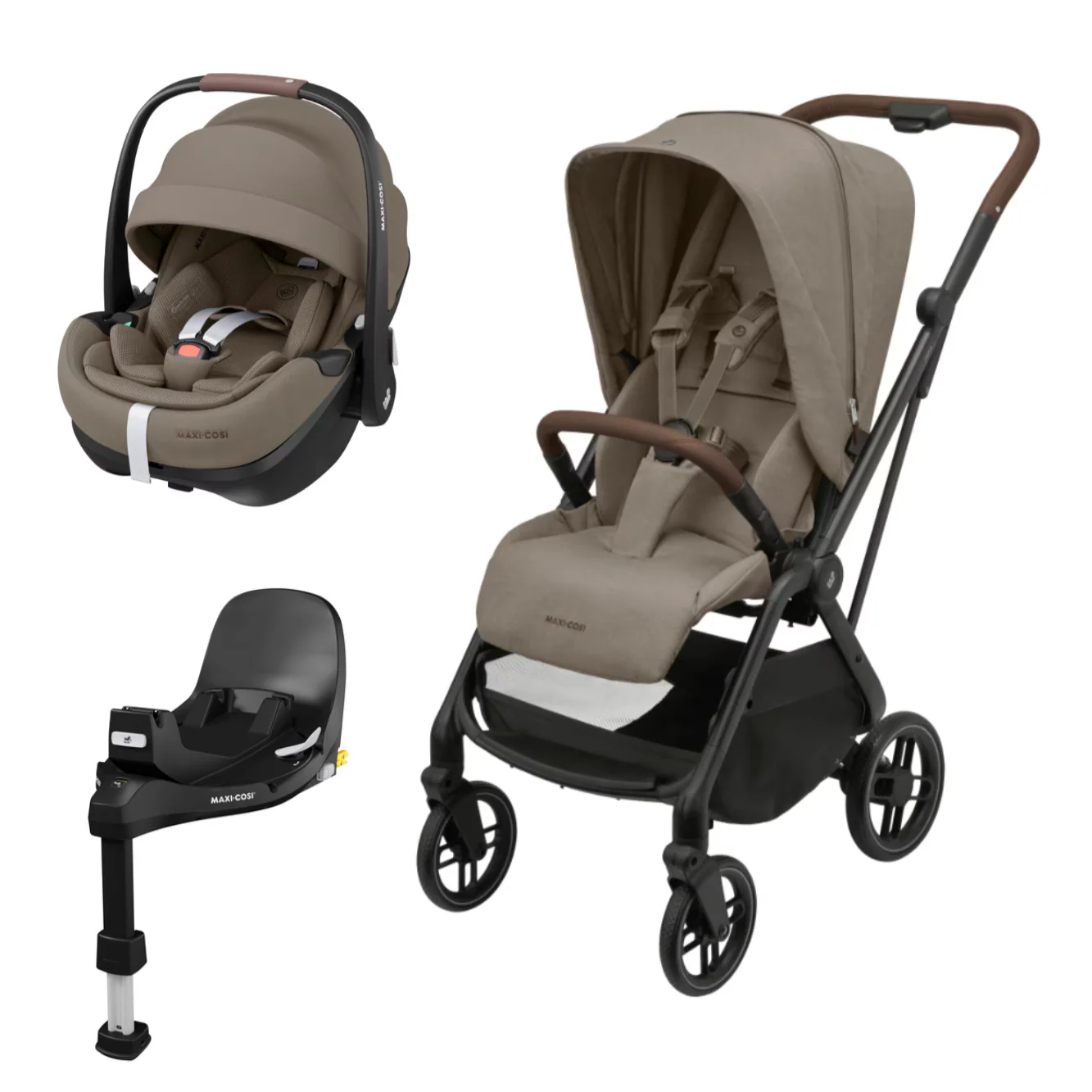 Maxi Cosi Leona 2 Twillic Truffle + Pebble 360 Pro2 Truffle + Base 360 Pro