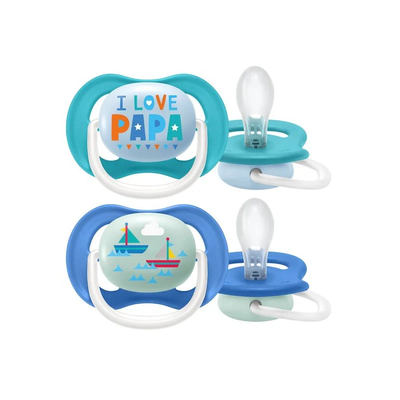 Philips Avent 2 chuchas ultra air happy 6-18m menino