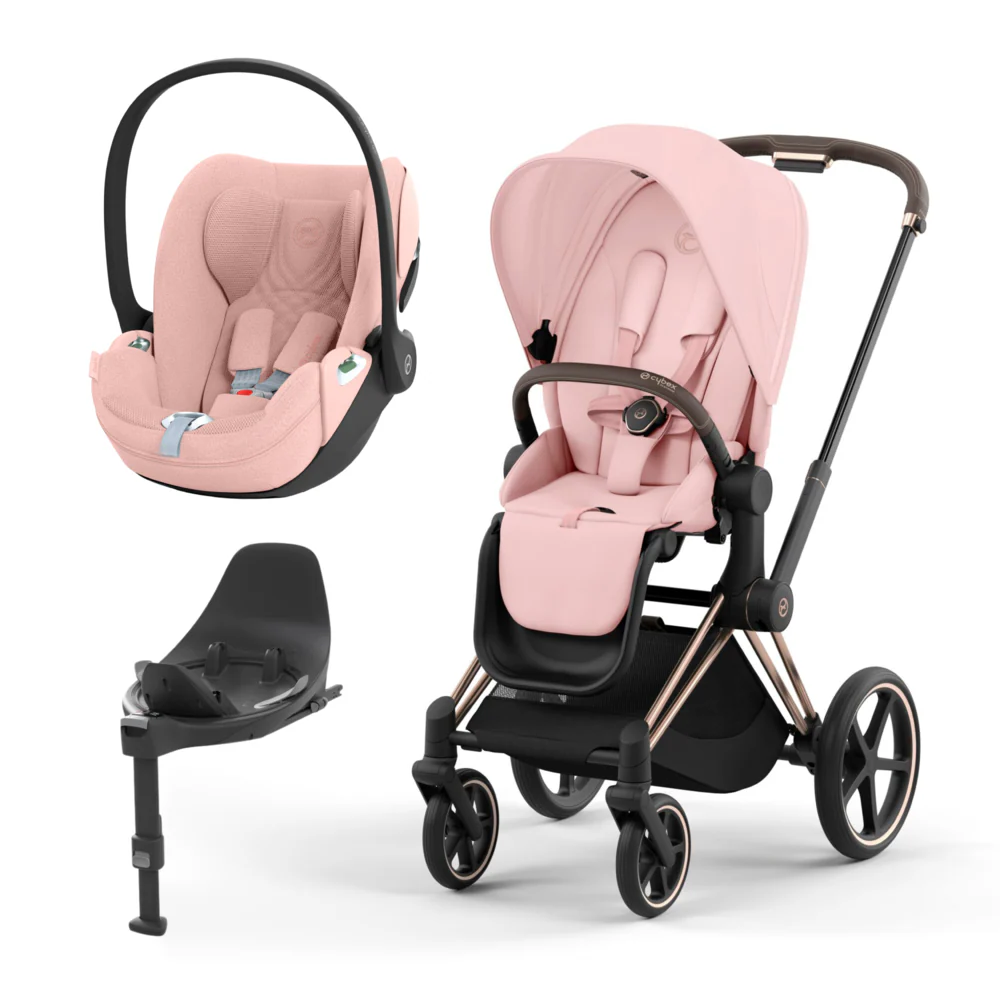 Cybex Priam Rose Gold Peach Pink + Cloud T Plus Peach Pink + Base T