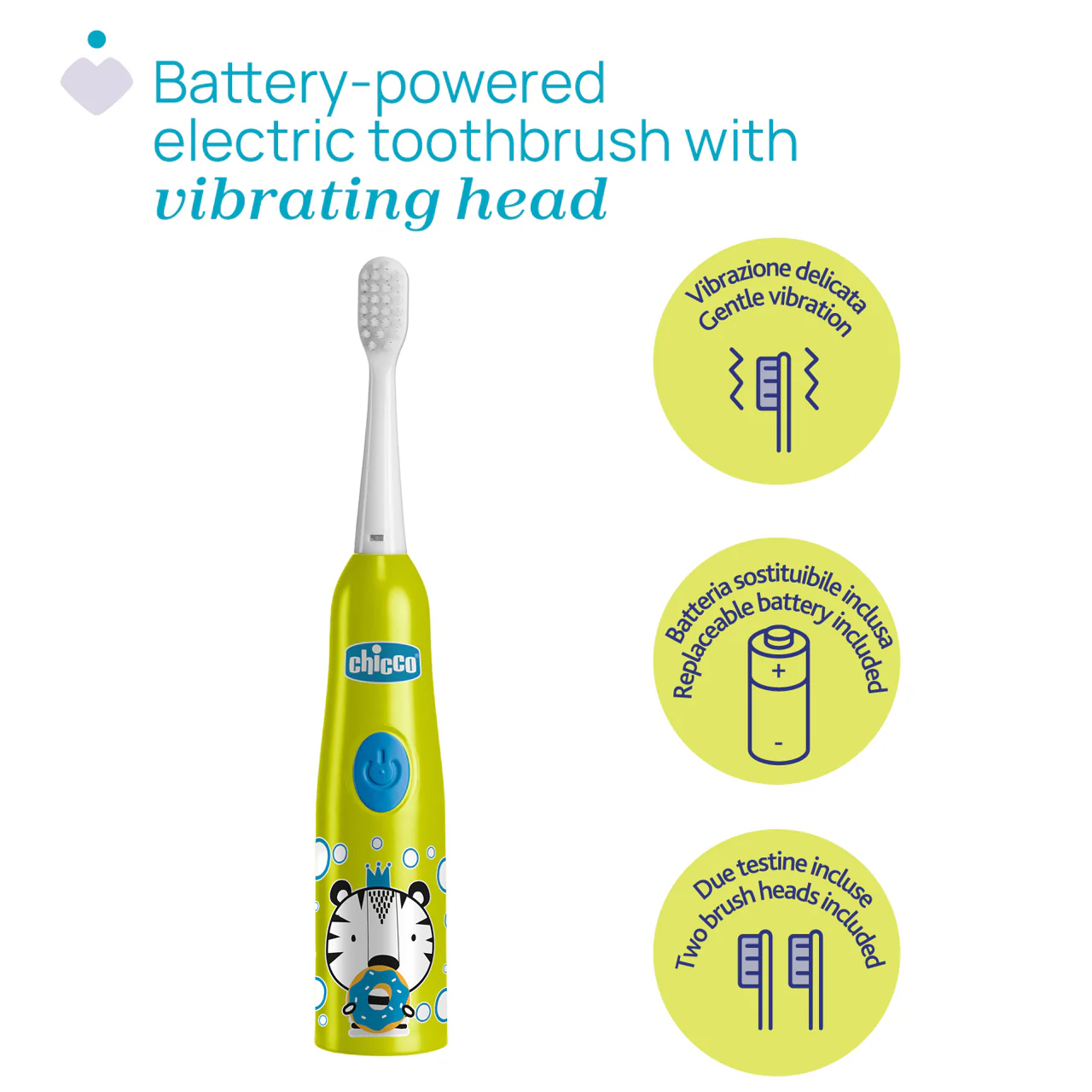 Chicco Escova Electrica Tigre Amarelo 3 Anos+