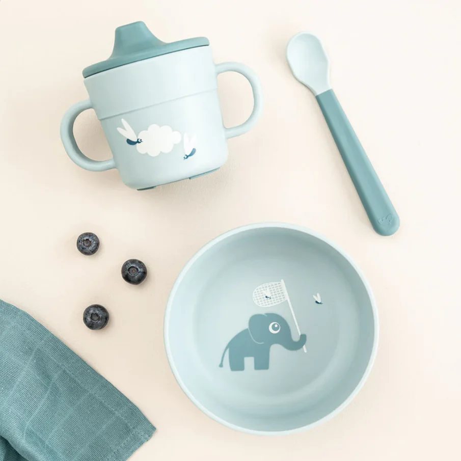 Done By Deer Conjunto First Meal Seat Happy Cloud Blue