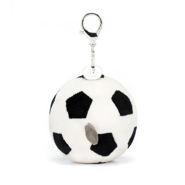 Jellycat Amuseables Sports Football Bag Charm Black & White