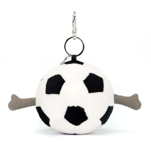 Jellycat Amuseables Sports Football Bag Charm Black & White