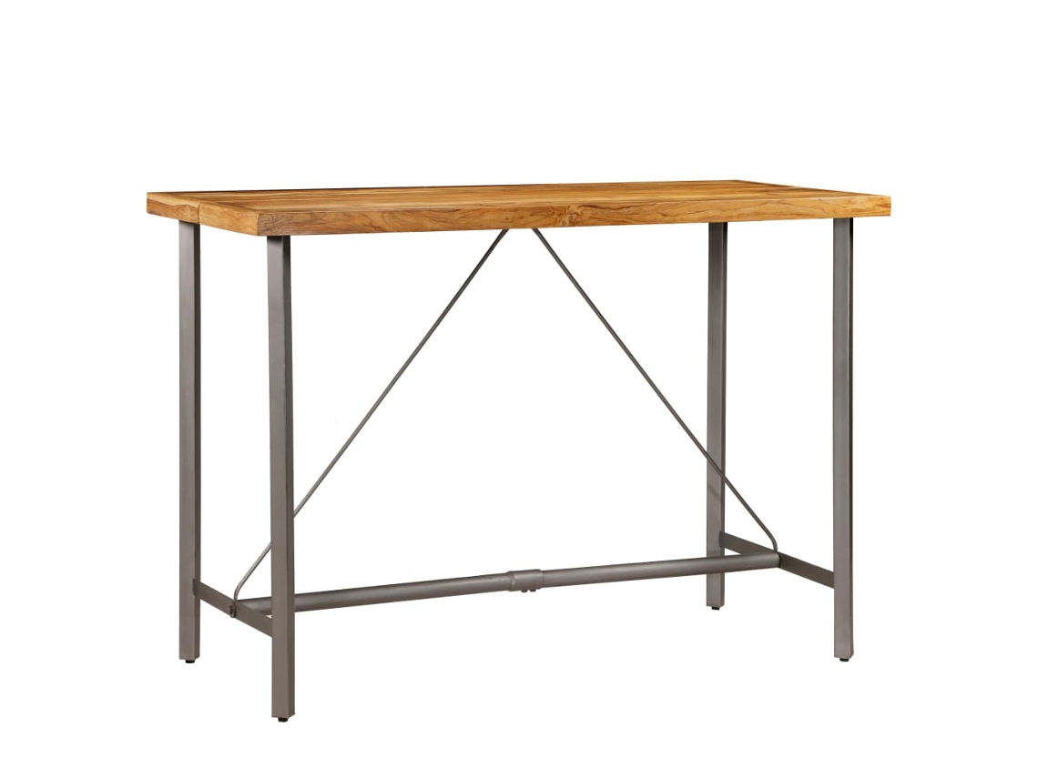 Mesa de Bar em Madeira de Teca Recuperada Maciça 150X70X106 Cm NONAME