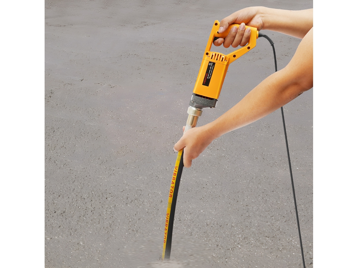 Vibrador De Concreto, Potência De 1300w, Velocidade De 4300rpm, Barra De 2m De Comprimento, Construção Em Nylon E Aço, Elétrico Com Fio