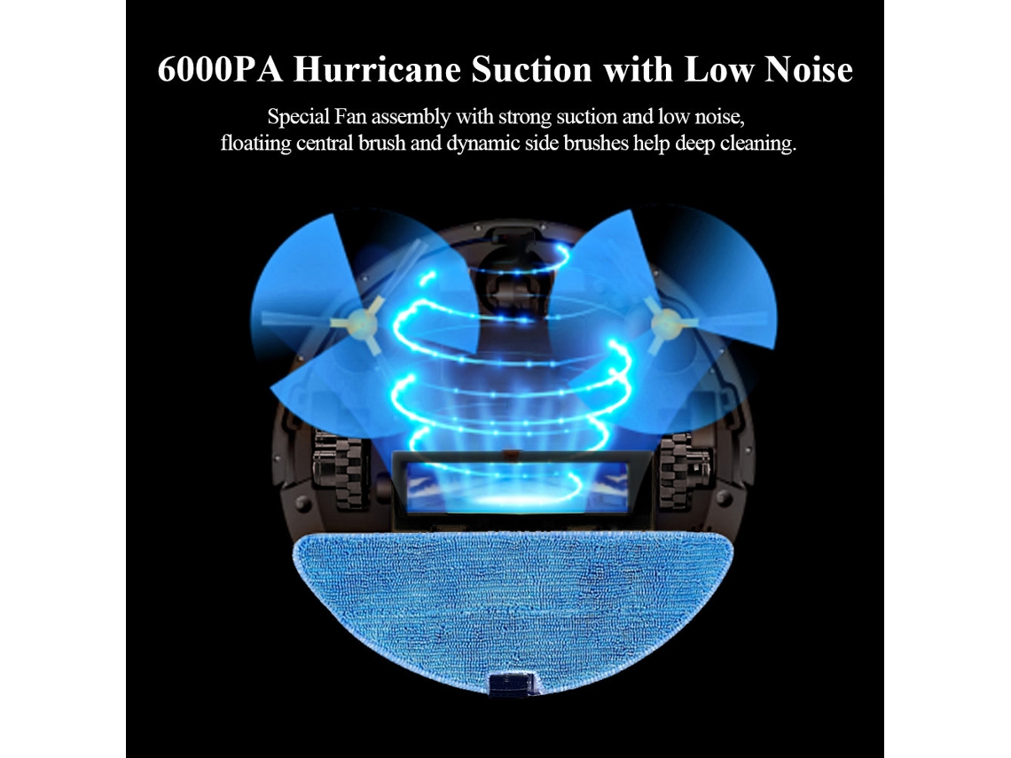 Robô Aspirador G20s, Aspiração De 6000pa, Memória Inteligente,preto Oem