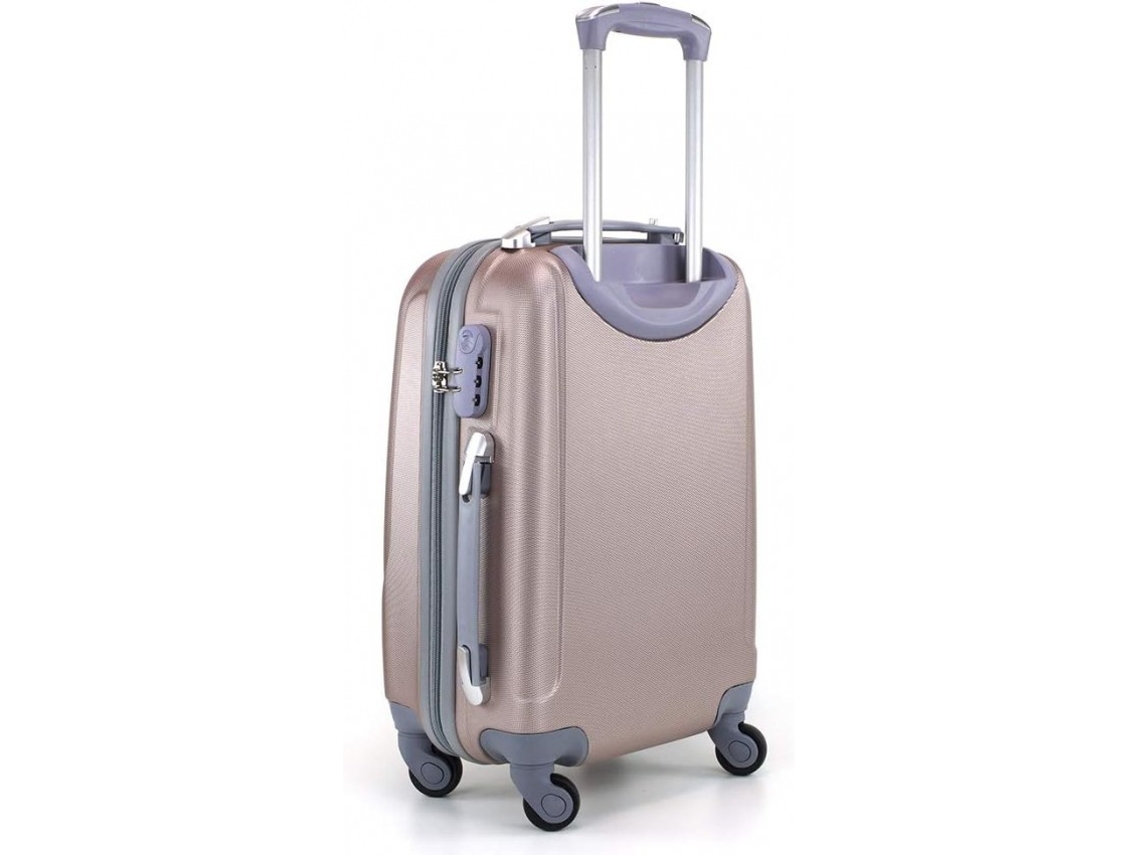 Conjunto De 3 Malas De Bagagem De Mão Para Viagem Em Cabine Grande Média E Pequena 4 Rodas Giratórias 360º (Ouro Rosa) DESSY