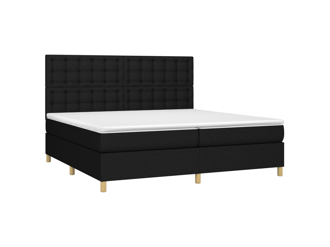 Cama Box Spring VIDAXL (Preto - Tecido - 203 x 200 x 128 cm)