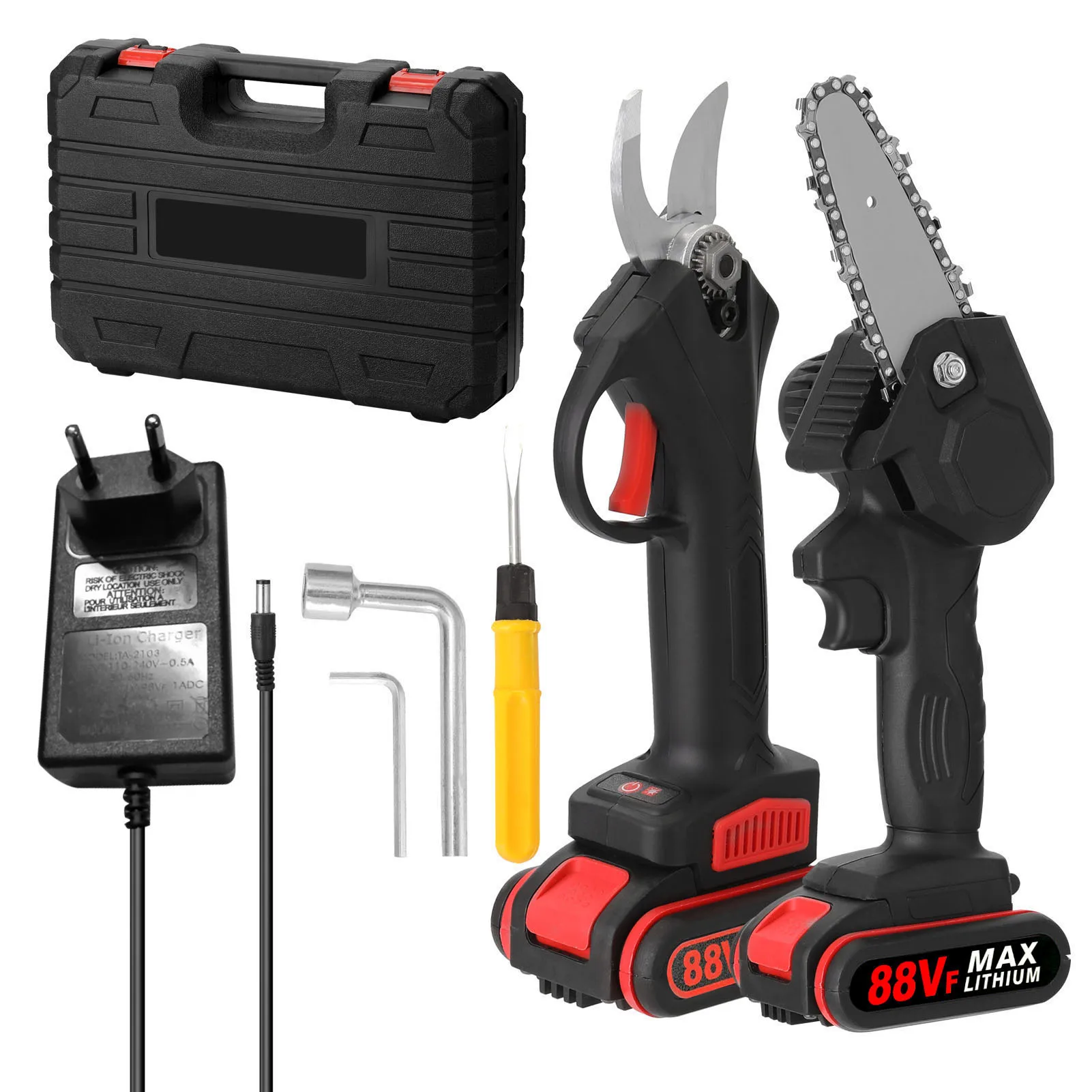 Conjunto De Serra Elétrica E Tesoura De Poda, Sem Fio, Design Ergonômico, 4 Polegada Oem