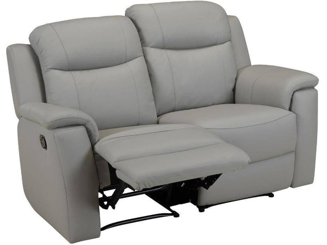 Sofá Relax Evasion VENTE-UNIQUE (Cinzento Claro - Pele - 156x96x100 cm)