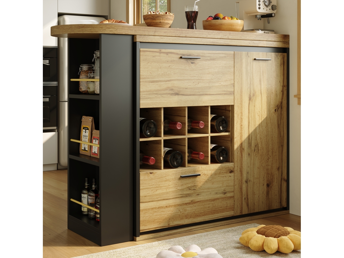 Mesa Extensível De Jantar E Cozinha Até 220 Cm, Mesa Com Acabamento Em Madeira, Adequada Para Sala E Cozinha, Estilo Moderno Bga Store