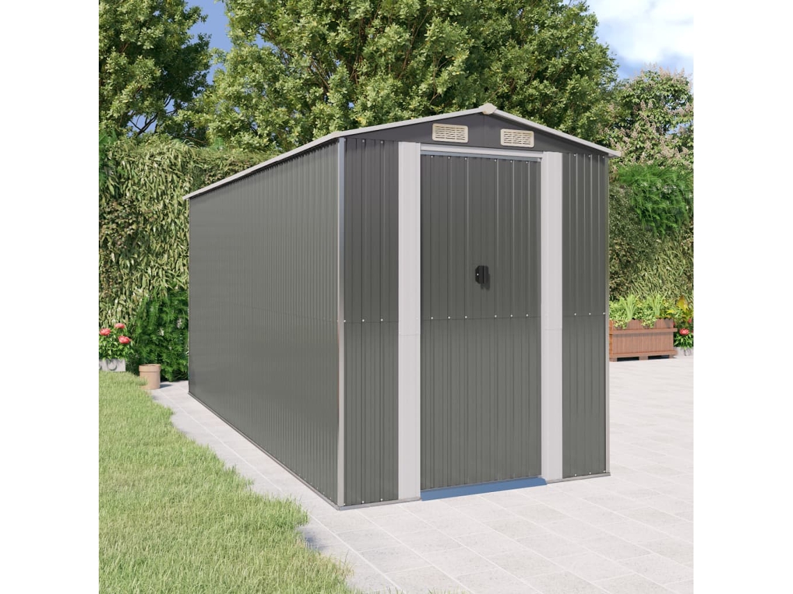 Abrigo VIDAXL Cinzento Aço (192x440x223 cm)