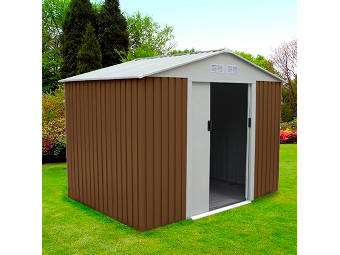 Acessórios para Abrigo GARDIUN Metálica Cambridge 4 72 m² 261x181x198 cm Acero Galvanizado Marrón