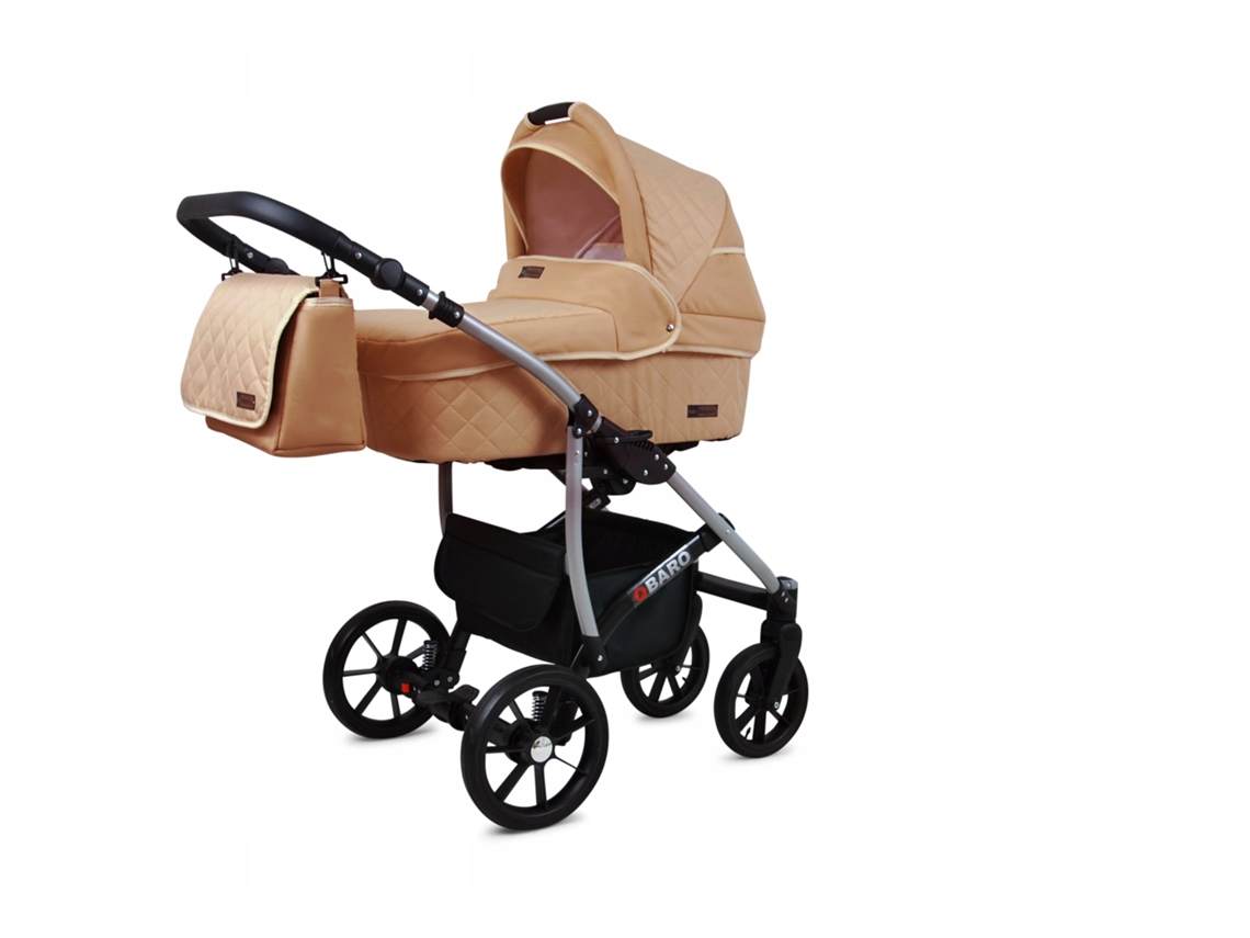 Carrinho de Bebé Multifuncional BABYLUX QBARO 4 Em 1 -Beige - Ajustável e dobrável Construção leve em alumínio - Acessórios