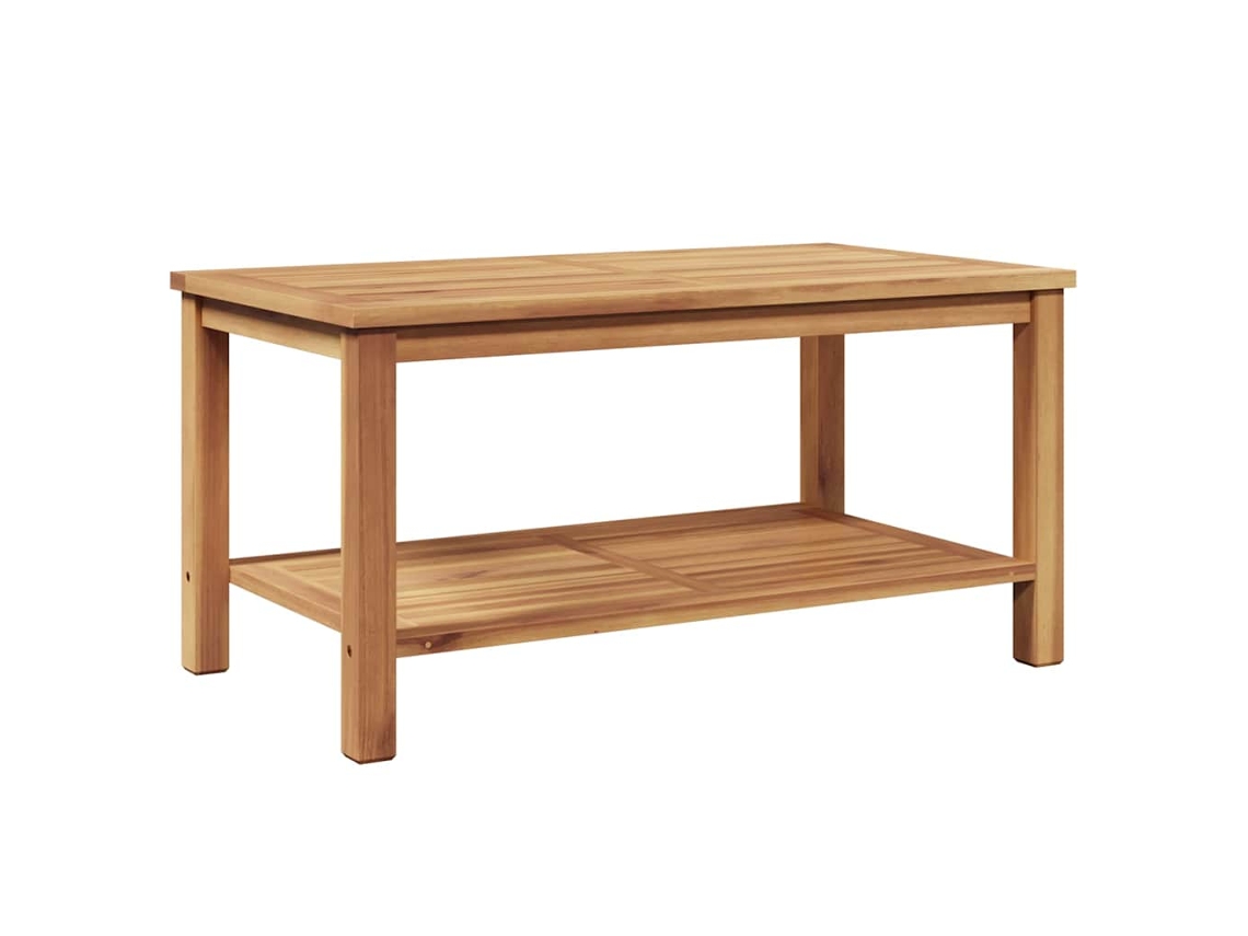 Mesa De Centro Marrom 90x50x45 Cm Madeira Teca Maciça Moderna