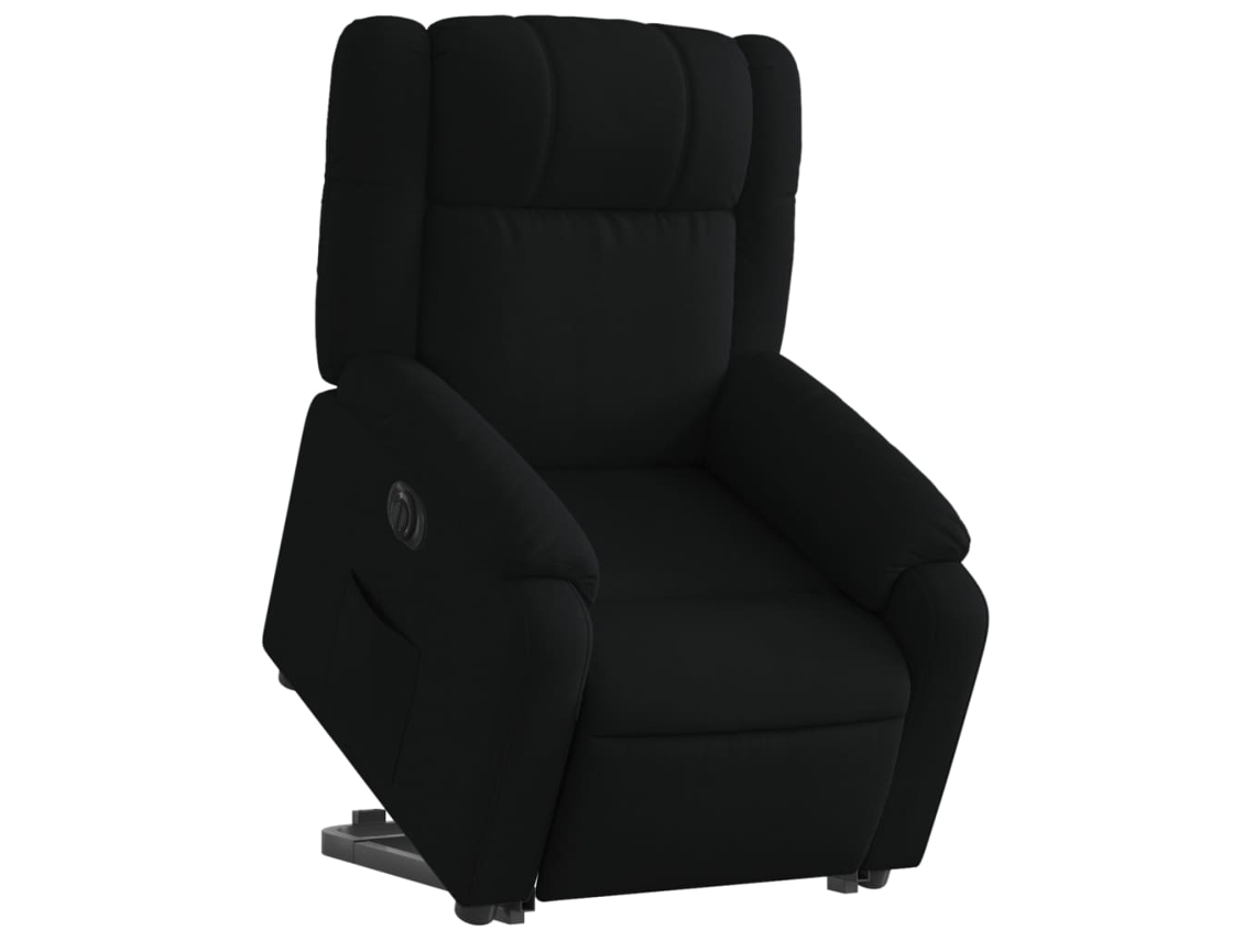 Poltrona reclinável elevatória elétrica tecido preto