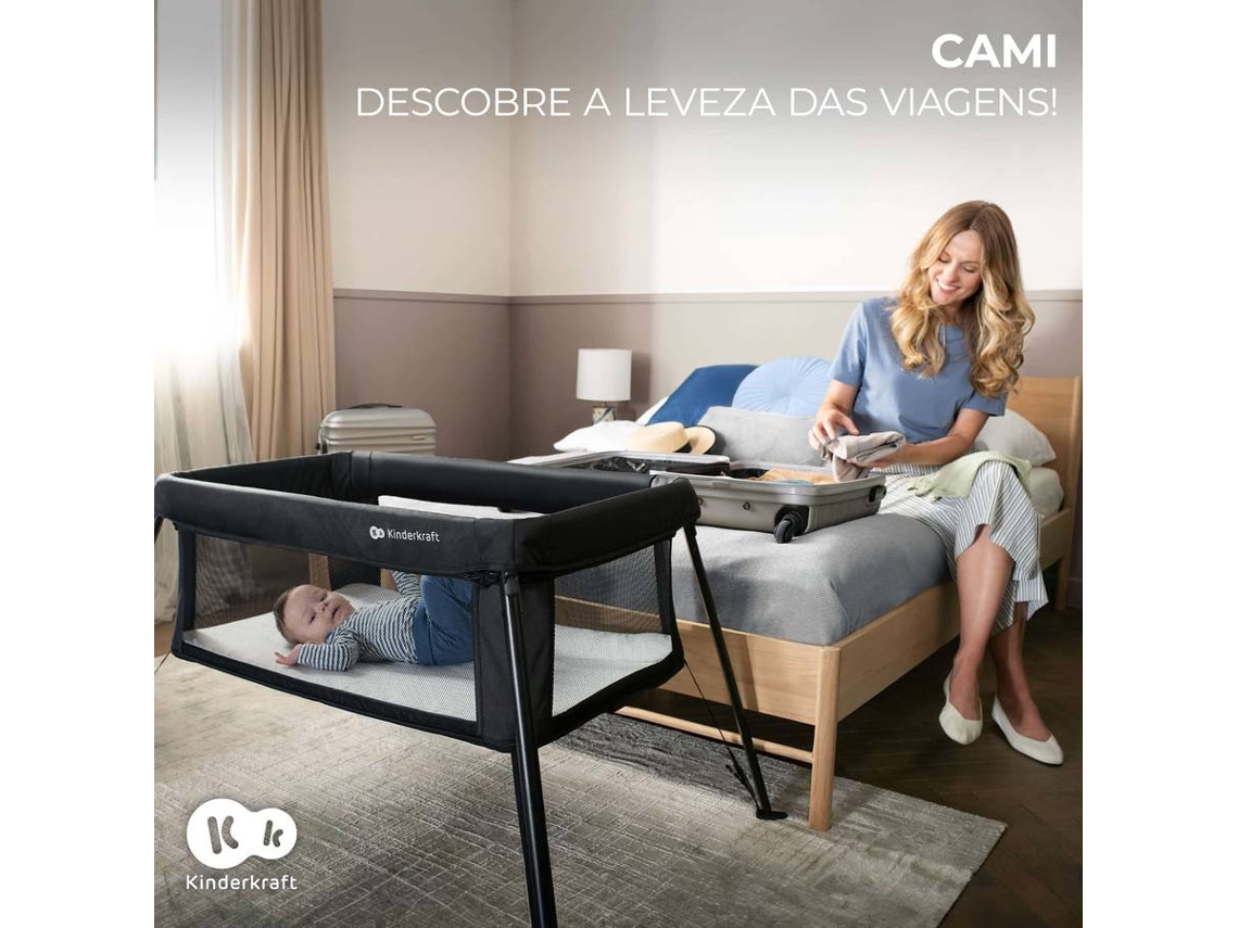 Berço de Viagem 3 em 1 KINDERKRAFT Cami Preto