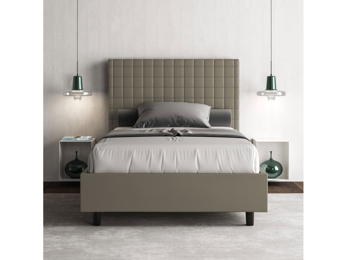 Cama de Corpo e Meio Con Estrado Estofada SunnyITYHOME (120 x 210 cm - Painéis de Melamina e Couro Sintético)