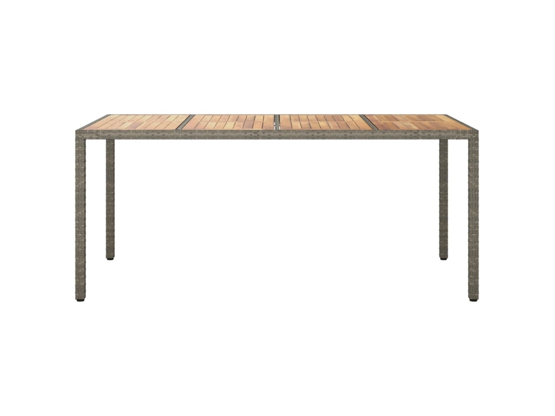 Mesa De Jardim | Mesa De Exterior 190x90x75 Cm Vime Pe E Acácia Maciça Cinzento Lovely Home