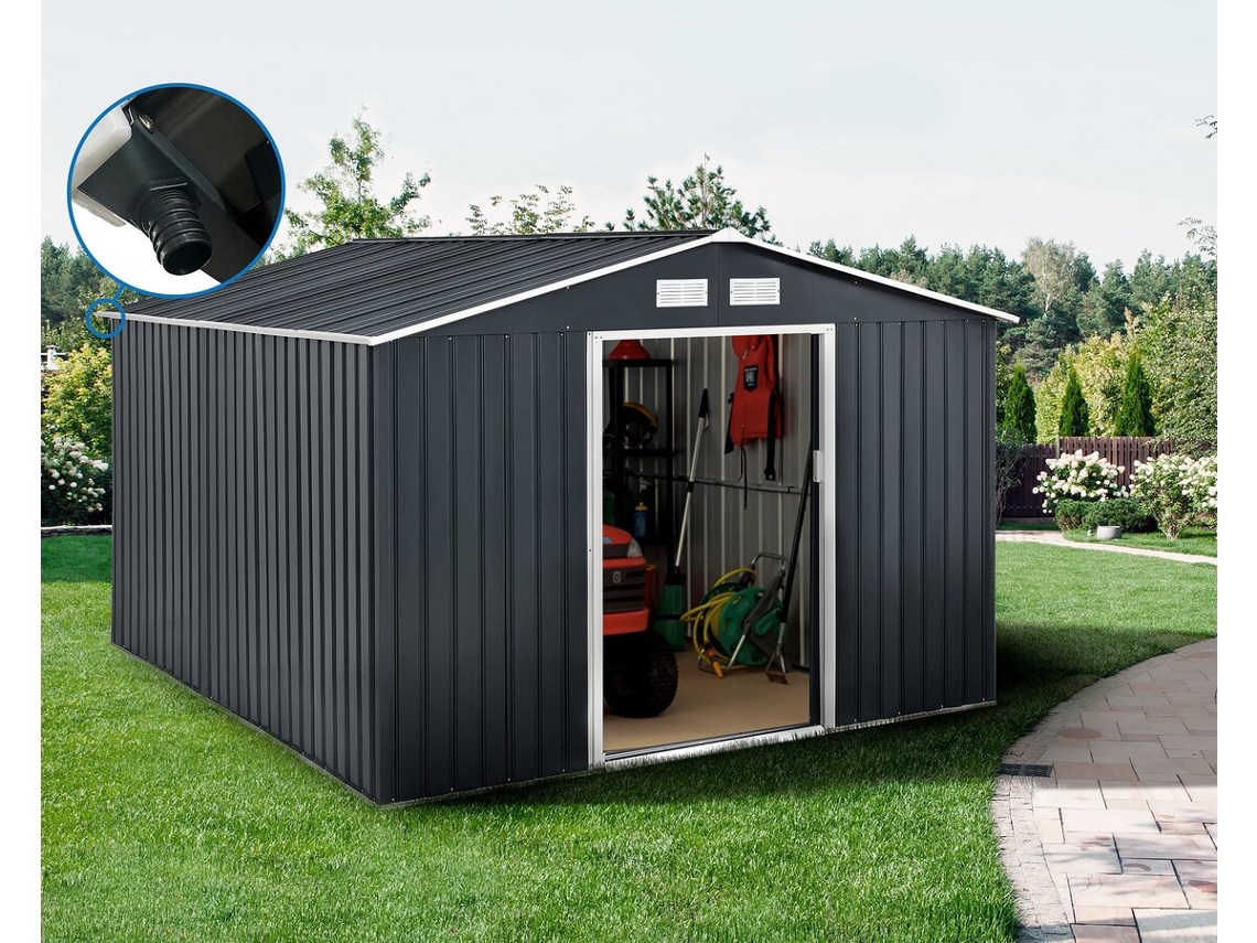 Vegas 15m² Galpão de jardim de metal com calha Habitat et Jardin