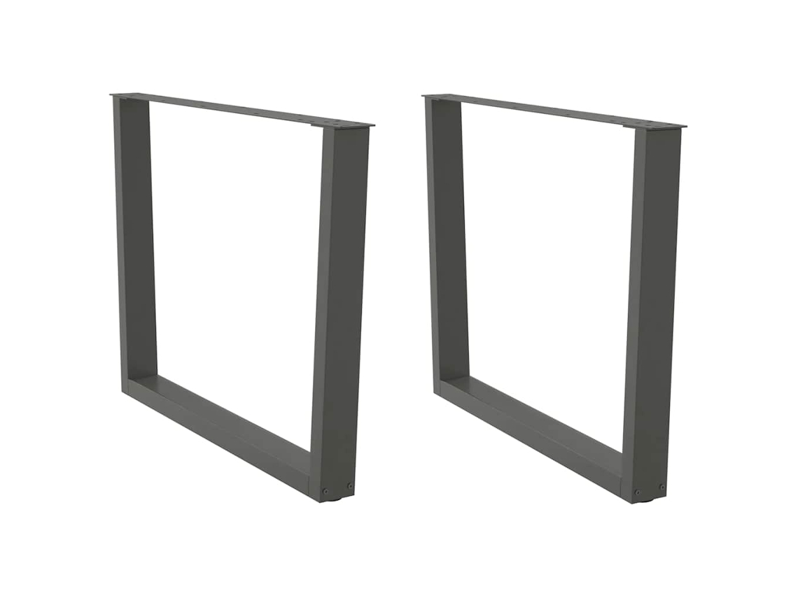 Mesa Jantar Pernas 2 Pcs Forma V 100x Cm Aço Antracite Wsd74873 Lovely Home (72 73,3)