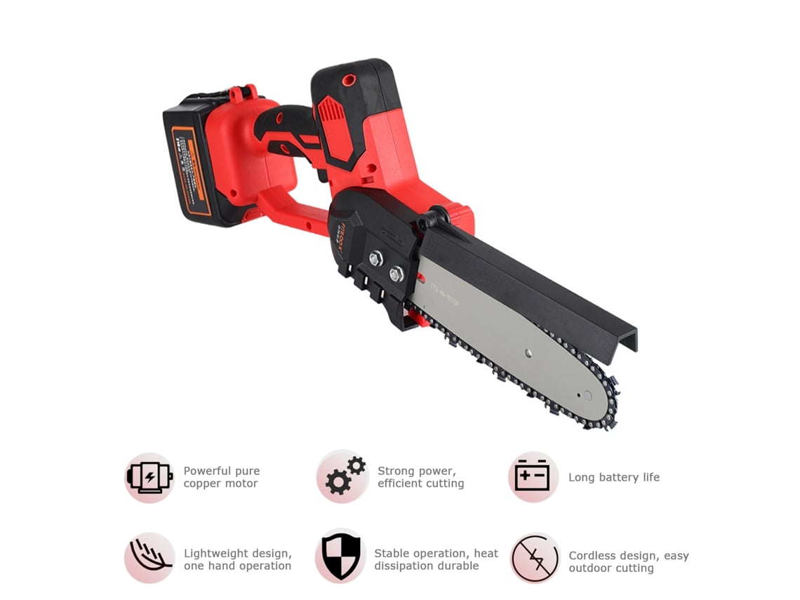 Mini motosserra elétrica portátil recarregável sem fio para cortar madeira e galhos de árvores Outros