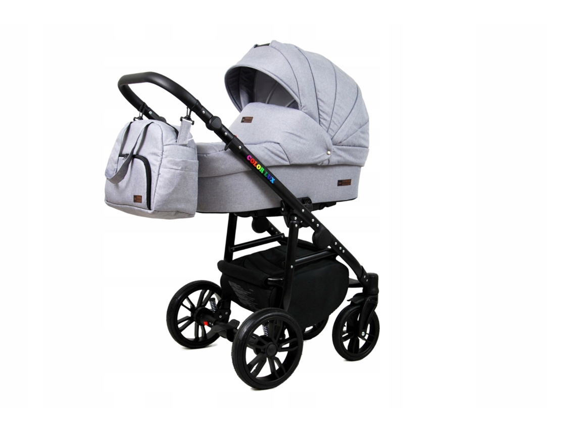 Carrinho de Bebé Multifuncional BABYLUX CLASSIC GOLD 4 Em 1 -Silver Flex BLACK FRAME - Ajustável e dobrável Construção leve em alumínio - Acessórios