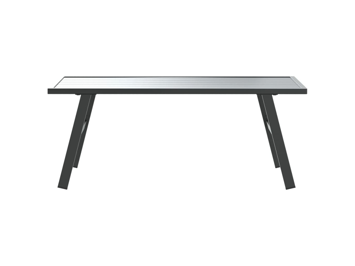 Mesa De Centro Jardim 90x45x35 Cm Aço Preto Resistente Intempéries