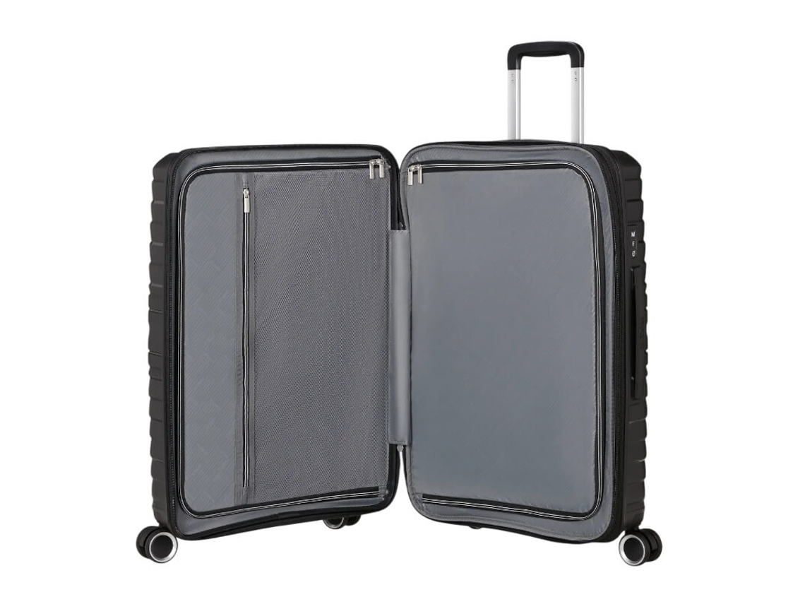 Mala grande preta American Tourister Flytwist, 78 cm, rodas expansíveis de 4 rodas