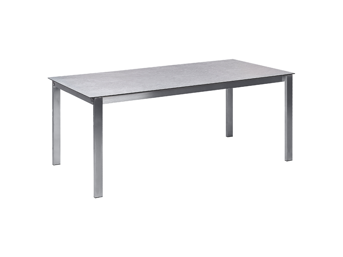 Conjunto relax BELIANI Cosoleto de Vidro de segurança (temperado), Aço inoxidável Cinzento 180x90x75