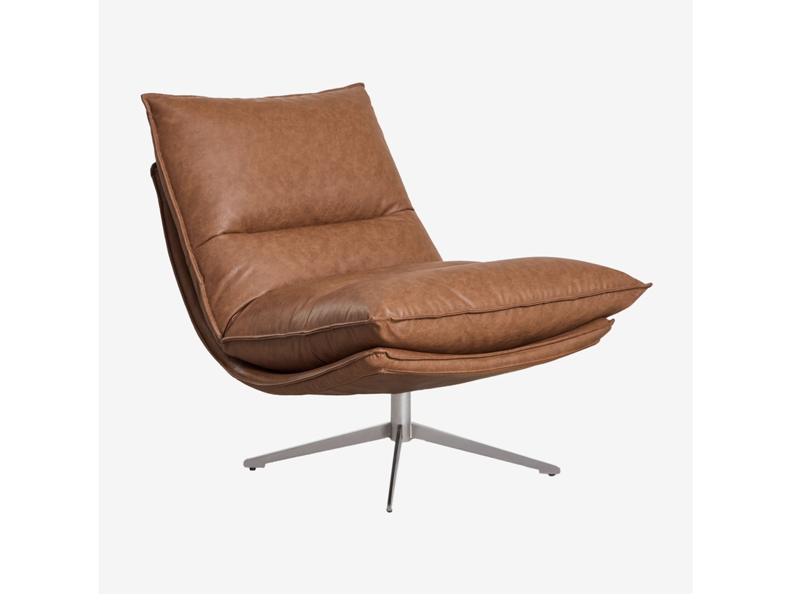 Cadeira giratória Sisko Sklum em poliéster e couro sintético