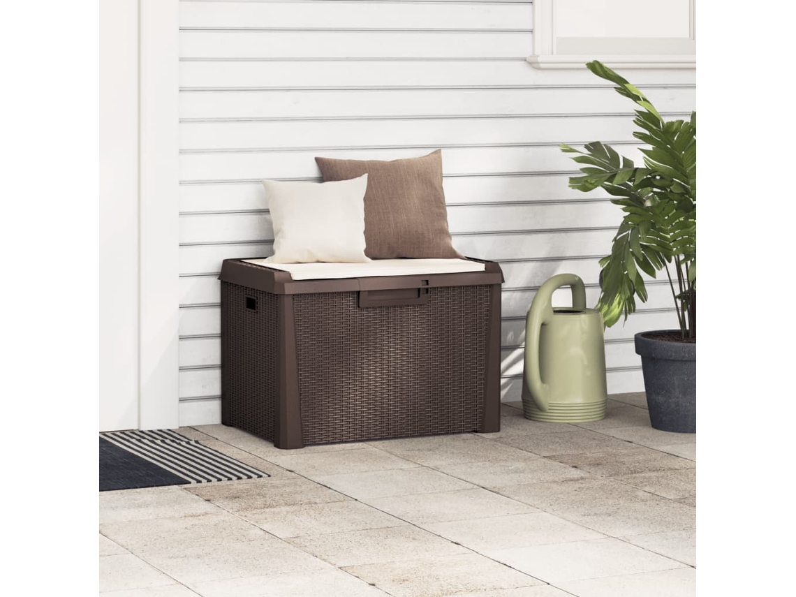 Caixa de Arrumação para Jardim com Assento 125 L Pp Castanho PANGSHIYUAN
