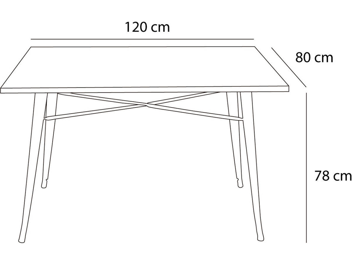Mesa VMO HOME Lank Dark Wood Branca 120X80 Cm (127 cm x 87 cm x 13 cm)